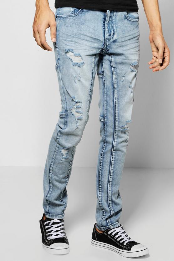 Super Skinny Fit Panelled Destroyed Jean